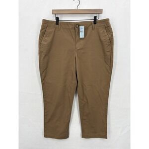 LOFT Pants Womens 16P Brown The Monroe Slim Mid Rise Chino Stretch Ankle Career